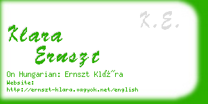 klara ernszt business card